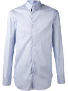 Giorgio Armani Classic Button Down Shirt, Men's, Size: 43, Blue, Cotton/polyamide/spandex/elastane