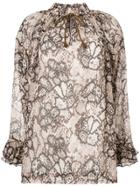See By Chloé Snakeskin-print Blouse - Nude & Neutrals