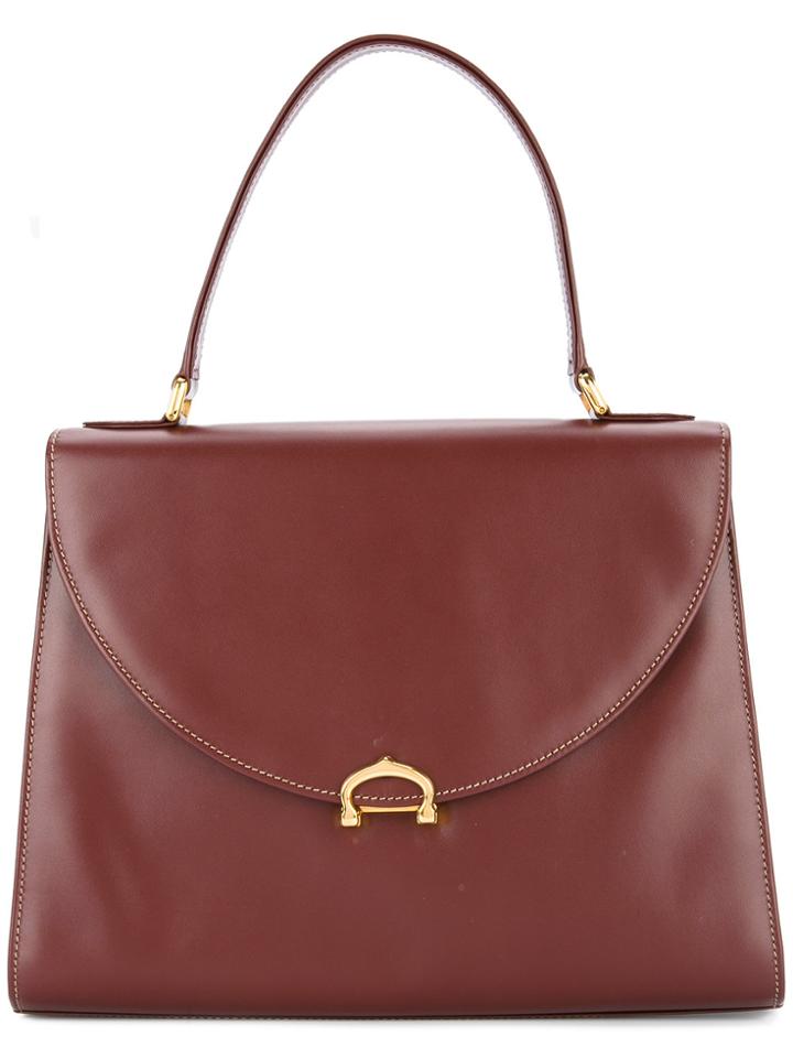 Cartier Vintage Gold-tone Detail Hand Bag - Red