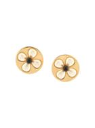 Chanel Vintage Round Floral Clip-on Earrings, Women's, Yellow/orange
