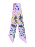Gucci Kids - Floral Print Scarf - Kids - Silk - One Size, Pink/purple