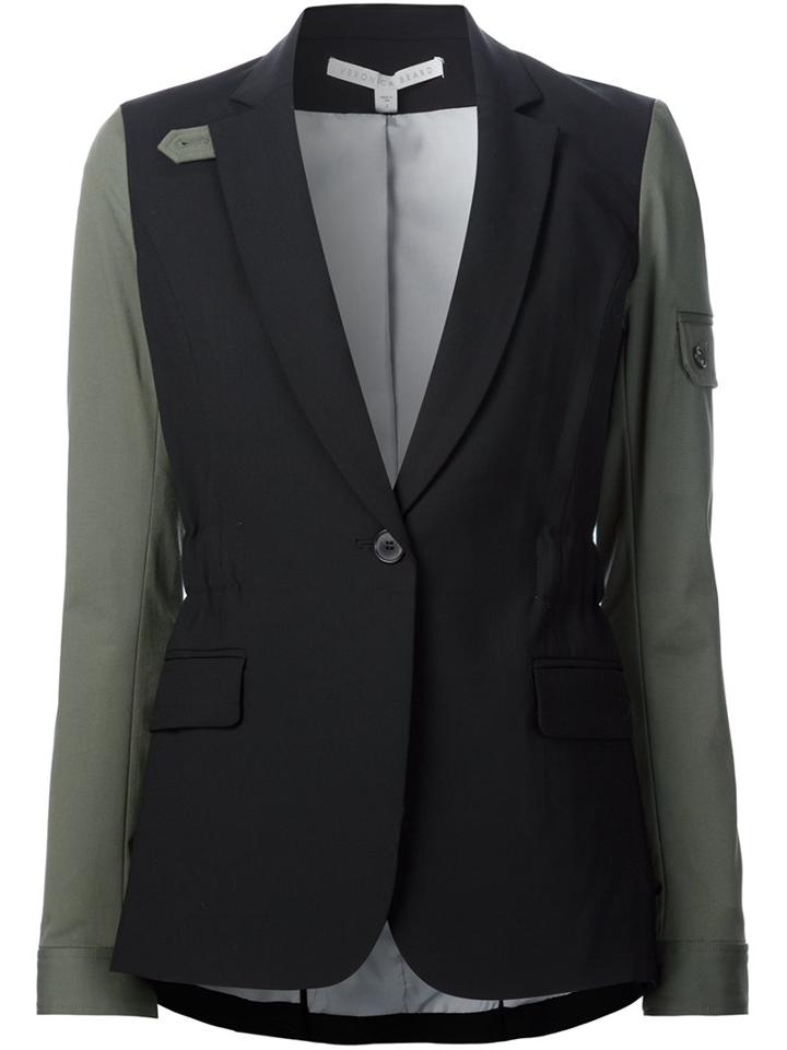 Veronica Beard Contrast Sleeve Blazer