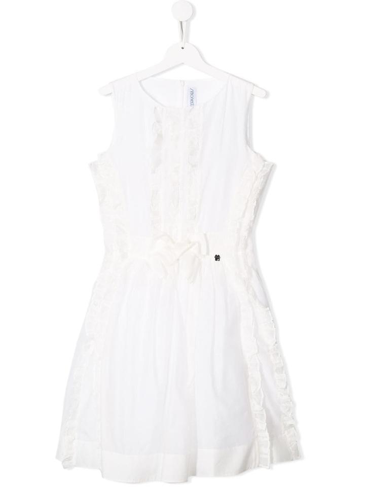 Simonetta Frill Trim Dress - White