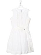 Simonetta Frill Trim Dress - White
