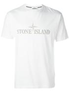 Stone Island Logo Print T-shirt, Men's, Size: Xxl, White, Cotton