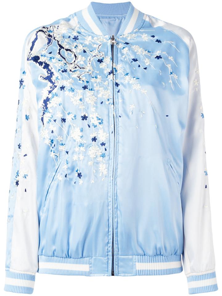 P.a.r.o.s.h. Embroidered Bomber Jacket - Blue