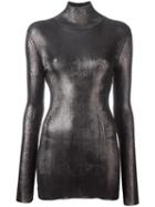 Nina Ricci Turtle Neck Metallic (grey) Top, Women's, Size: Small, Viscose