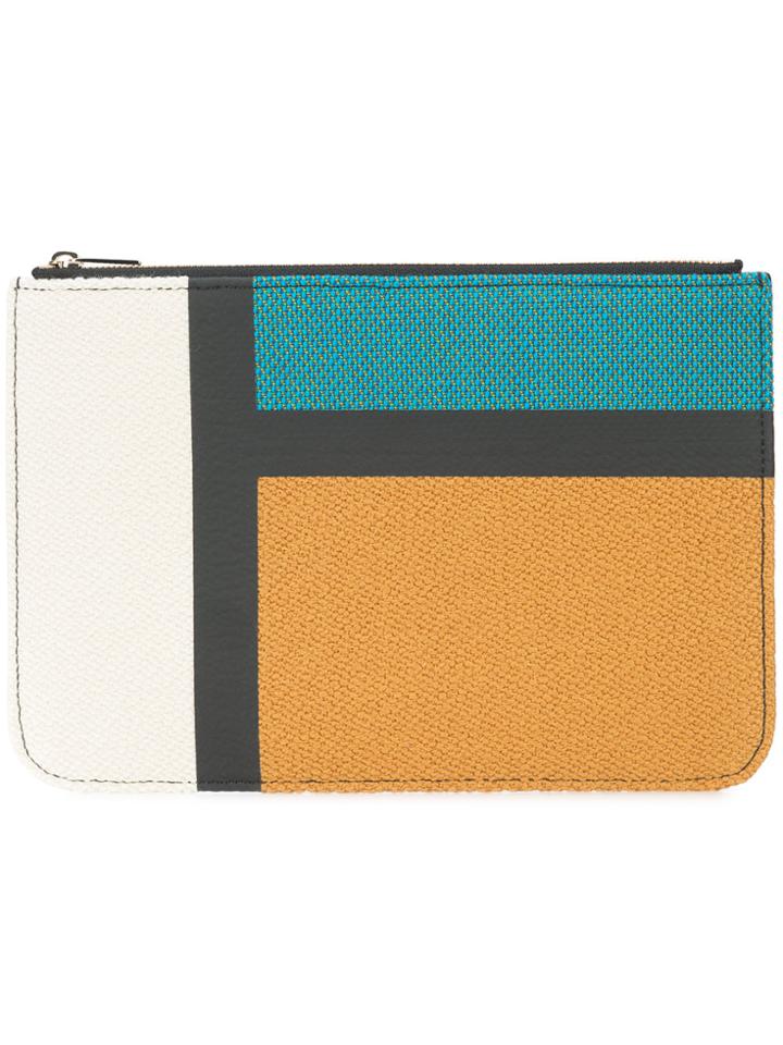Valextra Colour Block Clutch - Multicolour