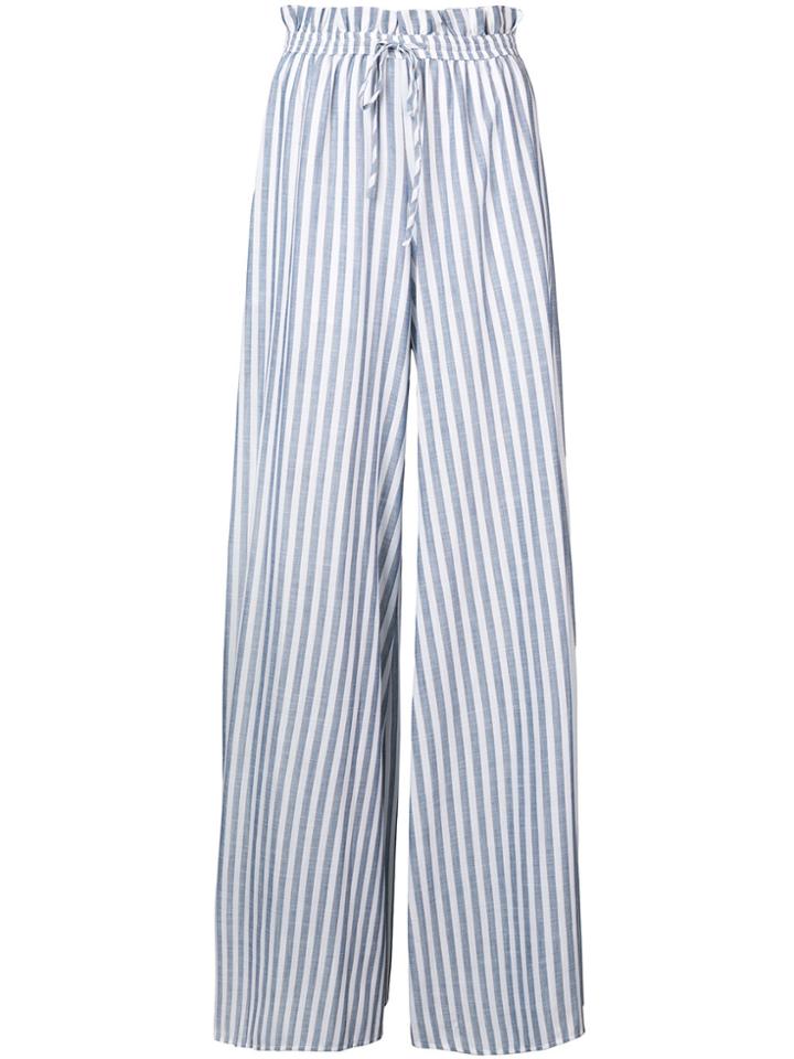 Caroline Constas Striped Flared Trousers - Blue