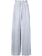 Caroline Constas Striped Flared Trousers - Blue
