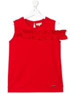 Twin-set Kids Teen Asymmetric Off-shoulder Blouse - Red