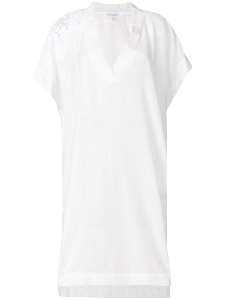 Lila. Eugenie Lace Detail Beach Dress - White