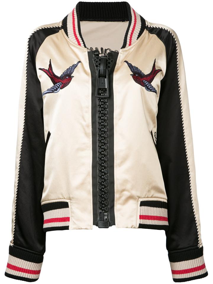 Maison Mihara Yasuhiro Embroidered Bomber Jacket - Nude & Neutrals