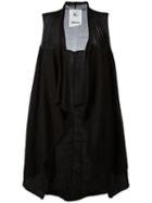 Lost & Found Rooms Sleeveless Cardigan, Women's, Size: Large, Black, Linen/flax/cotton