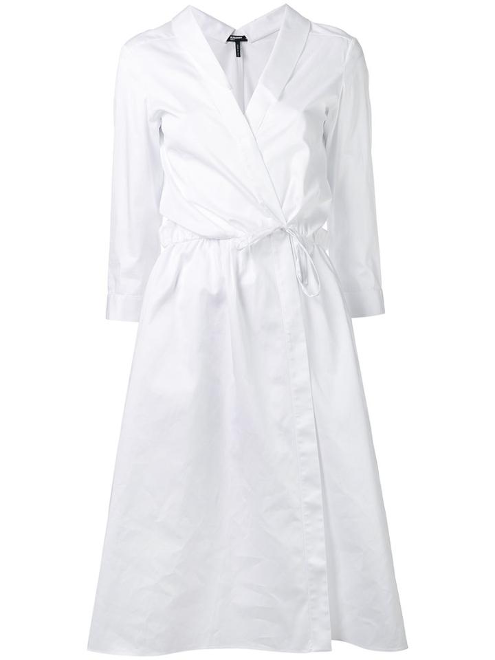 Jil Sander Navy Woven Shirt Dress, Women's, Size: 36, White, Cotton