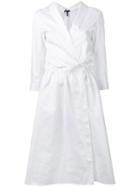 Jil Sander Navy Woven Shirt Dress, Women's, Size: 36, White, Cotton