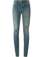 Saint Laurent Washed Skinny Jeans, Women's, Size: 31, Blue, Cotton/spandex/elastane