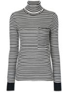 Joseph Striped Turtleneck Sweater - Black