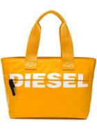 Diesel Printed Logo Shopper Tote - Yellow & Orange