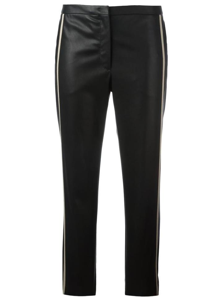 No21 Leather Effect Cropped Trousers, Women's, Size: 44, Black, Polyester/spandex/elastane/polyurethane