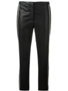 No21 Leather Effect Cropped Trousers, Women's, Size: 44, Black, Polyester/spandex/elastane/polyurethane