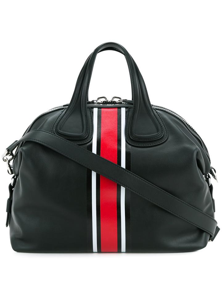 Givenchy - Stripe-trim Tote Bag - Women - Calf Leather - One Size, Black, Calf Leather