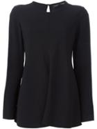 Proenza Schouler Flared Blouse, Women's, Size: S, Black, Acetate/viscose
