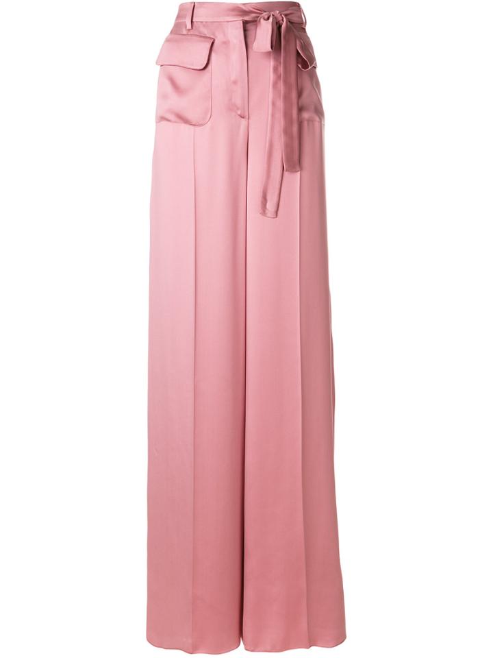 Valentino Tied Palazzo Pants - Pink & Purple