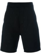 Neil Barrett Embroidered Lightning Bolt Shorts, Men's, Size: Xl, Black, Lyocell/viscose/spandex/elastane/cotton