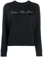 Calvin Klein Jeans Embroidered Script Logo Sweatshirt - Black