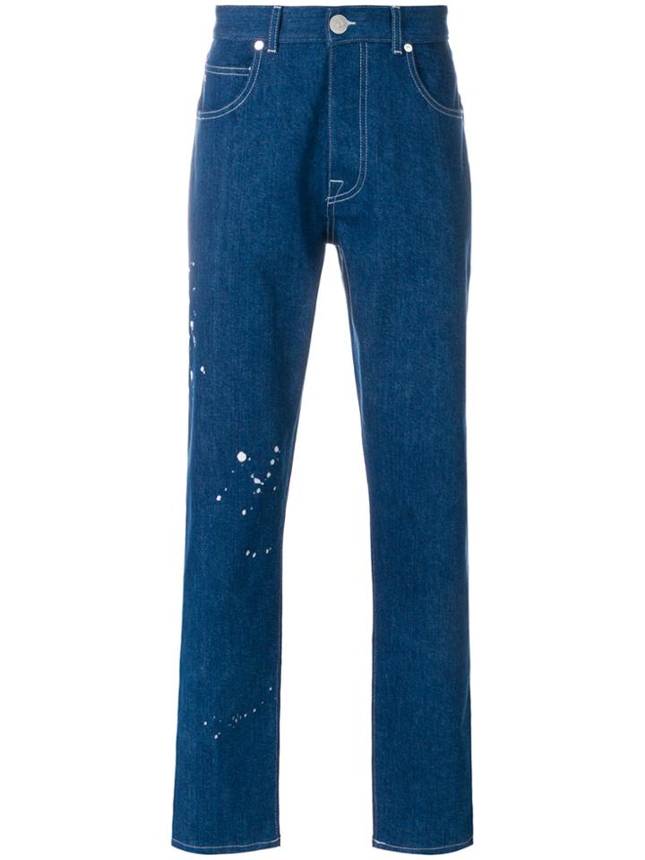 Nine In The Morning Paint Splash Detail Jeans - Blue