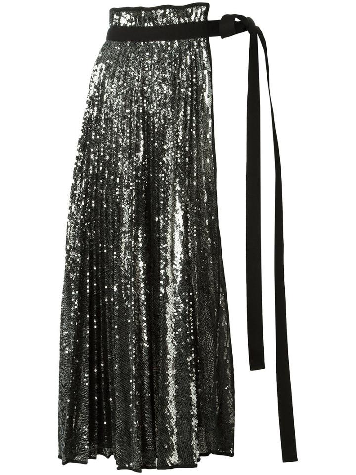 No21 Sequined Half Skirt, Women's, Size: 40, Grey, Polyester