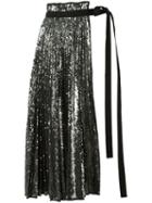 No21 Sequined Half Skirt, Women's, Size: 40, Grey, Polyester