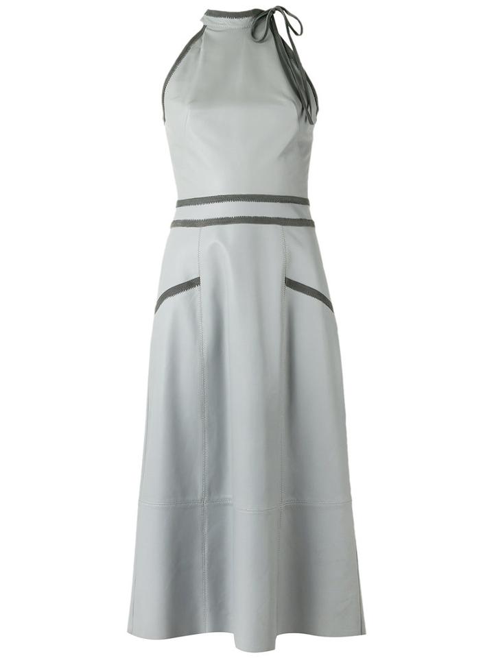 Talie Nk Leather Midi Dress, Women's, Size: 42, Grey, Leather