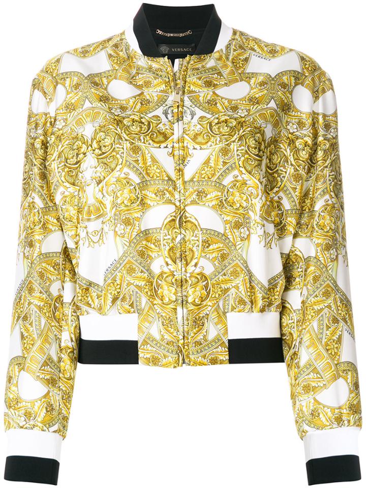 Versace Baroque Print Bomber Jacket - White