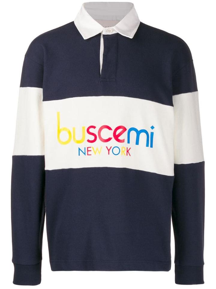 Buscemi Long-sleeved Logo Polo Shirt - Blue