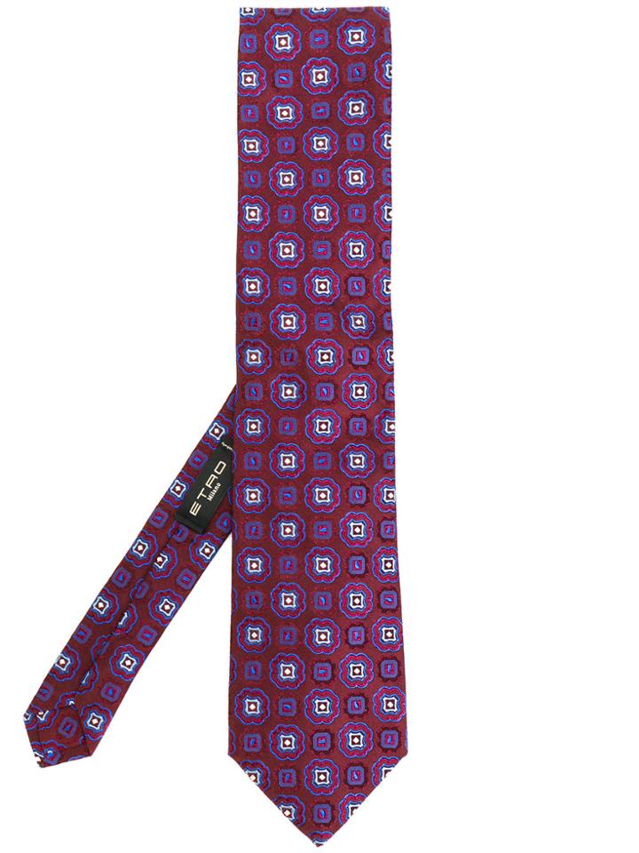 Etro Geometric Pattern Tie - Red