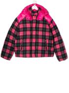 Moncler Kids Teen Tartan-print Padded Jacket - Pink