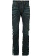 Ports V Side Stripe Straight Leg Jeans - Blue