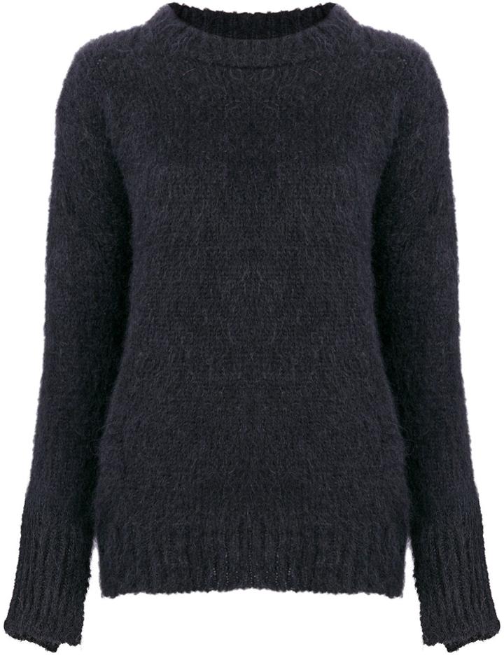 Erika Cavallini Distressed Crew-neck Jumper - Blue