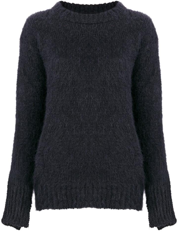 Erika Cavallini Distressed Crew-neck Jumper - Blue