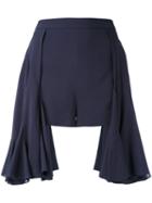 Chalayan - Mini Flared Shorts - Women - Spandex/elastane/cupro/viscose - 44, Blue, Spandex/elastane/cupro/viscose