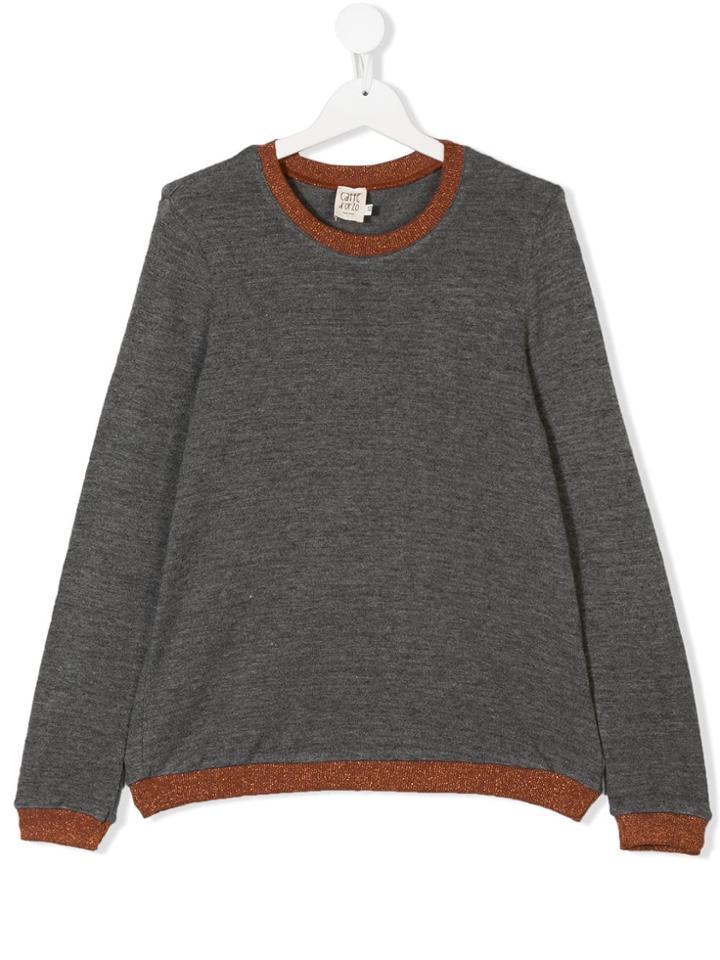 Caffe' D'orzo Contrast Knit Jumper - Grey