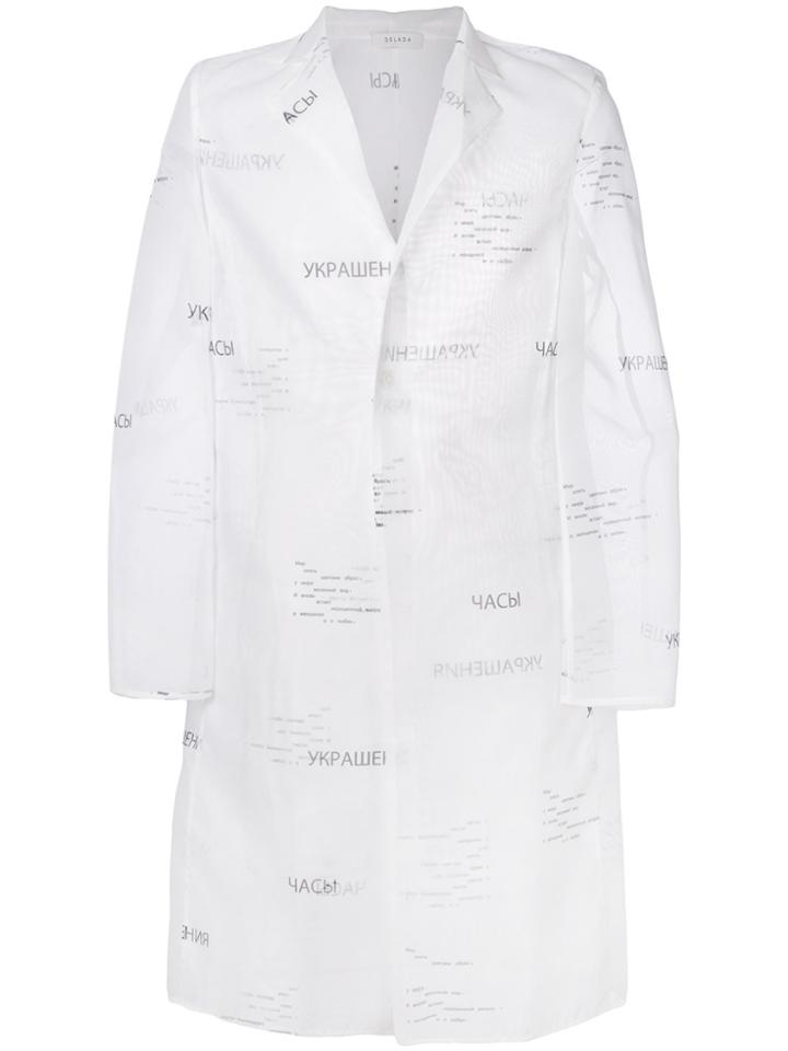 Delada Transparent Poem Coat - White