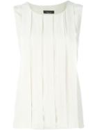 Roberto Collina Pleated Sleeveless Top, Women's, Size: L, White, Silk