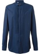 Dolce & Gabbana Pleated Bib Shirt, Men's, Size: 41, Blue, Cotton
