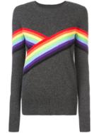 Madeleine Thompson Rainbow Stripe Detail Jumper - Grey