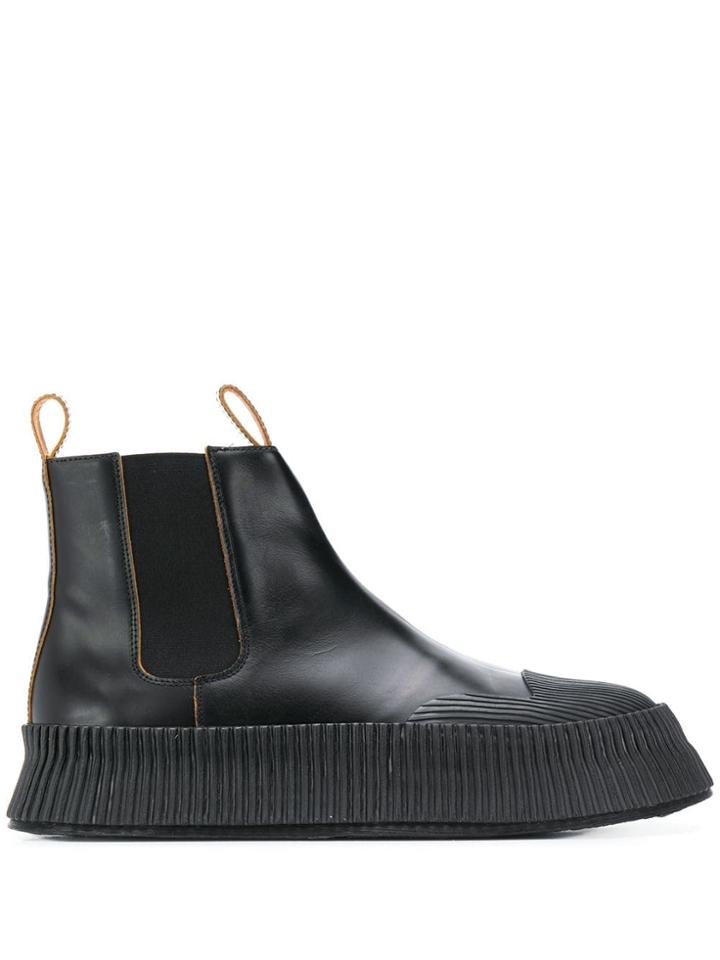 Jil Sander Platform Ankle Boots - Black