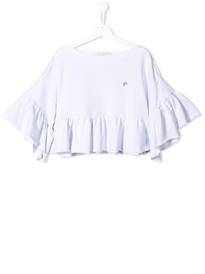 Philosophy Di Lorenzo Serafini Kids Teen Ruffle Trimmed Sweatshirt -