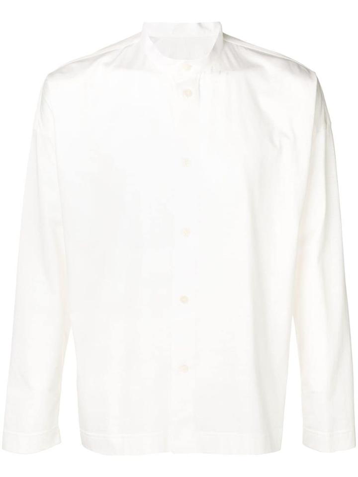 Homme Plissé Issey Miyake Grandad Collar Shirt - White